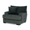 Laila Accent Chair with Throw Pillow Solid Wood Dark Gray Chenille Fabric By Casagear Home BM319833