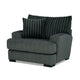 Laila Accent Chair with Throw Pillow Solid Wood Dark Gray Chenille Fabric By Casagear Home BM319833