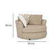 Laila Swivel Accent Chair 3 Throw Pillows Round Back Light Brown Chenille By Casagear Home BM319834