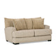 Laila Loveseat, 2 Accent Pillows, 72 Inch Solid Wood, Light Brown Chenille By Casagear Home