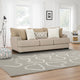 Laila Sofa, 5 Accent Pillows, 98 Inch Solid Wood, Light Brown Chenille By Casagear Home