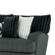 Laila Sofa 5 Accent Pillows 98 Inch Solid Wood Dark Gray Chenille By Casagear Home BM319841