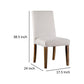 Jule Side Chairs Set of 2 Brown Solid Wood Soft White Fabric Upholstery By Casagear Home BM319842