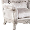 Paulo Accent Chair with Crown Molding Diamond Tufted Off White Solid Wood By Casagear Home BM319844