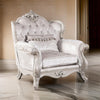 Paulo Accent Chair with Crown Molding Diamond Tufted Off White Solid Wood By Casagear Home BM319844