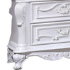 Venta Nightstand with 3 Drawers 34 Inch Carved Details White Solid Wood By Casagear Home BM319848