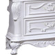 Venta Nightstand with 3 Drawers 34 Inch Carved Details White Solid Wood By Casagear Home BM319848