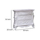 Venta Nightstand with 3 Drawers 34 Inch Carved Details White Solid Wood By Casagear Home BM319848