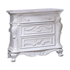 Venta Nightstand with 3 Drawers 34 Inch Carved Details White Solid Wood By Casagear Home BM319848