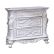 Venta Nightstand with 3 Drawers 34 Inch Carved Details White Solid Wood By Casagear Home BM319848