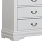 Ryla Tall Dresser Chest 5 Drawers Nickel Metal Handles White Solid Wood By Casagear Home BM319849