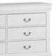 Ryla Wide Dresser Chest 6 Drawers Nickel Metal Handles White Solid Wood By Casagear Home BM319850
