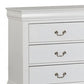 Ryla Wide Dresser Chest 6 Drawers Nickel Metal Handles White Solid Wood By Casagear Home BM319850