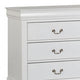 Ryla Wide Dresser Chest 6 Drawers Nickel Metal Handles White Solid Wood By Casagear Home BM319850