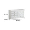 Ryla Wide Dresser Chest 6 Drawers Nickel Metal Handles White Solid Wood By Casagear Home BM319850