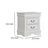 Ryla Nightstand 2 Drawers Classic White Solid Wood Nickel Metal Handles By Casagear Home BM319851