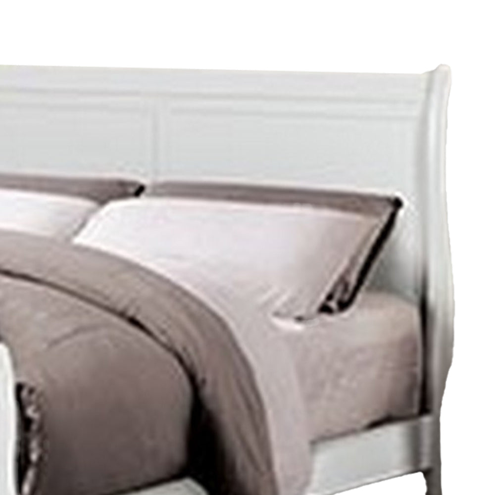 Ryla Full Size Bed Sleek Modern Panel Headboard Design White Solid Wood By Casagear Home BM319852