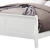 Ryla Queen Size Bed Sleek Modern Panel Headboard Design White Solid Wood By Casagear Home BM319853