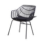 Niya Patio Chair Set of 2, Polyester, Black Steel, Outdoor Rattan Wicker By Casagear Home