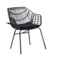 Niya Patio Chair Set of 2, Polyester, Black Steel, Outdoor Rattan Wicker By Casagear Home