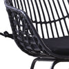 Niya Patio Chair Set of 2, Polyester, Black Steel, Outdoor Rattan Wicker By Casagear Home