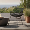 Niya Patio Chair Set of 2, Polyester, Black Steel, Outdoor Rattan Wicker By Casagear Home