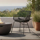 Niya Patio Chair Set of 2, Polyester, Black Steel, Outdoor Rattan Wicker By Casagear Home