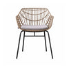 Niya Patio Chair Set of 2, Black Steel, Gray, Brown Outdoor Rattan Wicker By Casagear Home