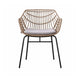 Niya Patio Chair Set of 2, Black Steel, Gray, Brown Outdoor Rattan Wicker By Casagear Home