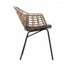 Niya Patio Chair Set of 2, Black Steel, Gray, Brown Outdoor Rattan Wicker By Casagear Home