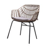 Niya Patio Chair Set of 2, Black Steel, Gray, Brown Outdoor Rattan Wicker By Casagear Home