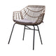 Niya Patio Chair Set of 2, Black Steel, Gray, Brown Outdoor Rattan Wicker By Casagear Home