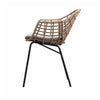 Niya Patio Chair Set of 2, Black Steel, Gray, Brown Outdoor Rattan Wicker By Casagear Home