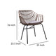 Niya Patio Chair Set of 2, Black Steel, Gray, Brown Outdoor Rattan Wicker By Casagear Home