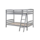 Hina Twin Bunk Bed Angled Ladder Sturdy Slat Design Gray Solid Wood By Casagear Home BM319861