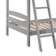 Hina Twin Bunk Bed Angled Ladder Sturdy Slat Design Gray Solid Wood By Casagear Home BM319861