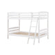 Hina Twin Bunk Bed Angled Ladder Sturdy Slat Design White Solid Wood By Casagear Home BM319862