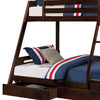 Emily Twin Over Full Bunk Bed with Ladder 2 Drawers Espresso Brown Wood By Casagear Home BM319864