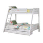 Emily Twin Over Full Bunk Bed with Ladder 2 Drawers White Solid Wood By Casagear Home BM319866