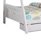 Emily Twin Over Full Bunk Bed with Ladder 2 Drawers White Solid Wood By Casagear Home BM319866