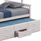 Veran Twin Over Full Bunk Bed Trundle and 3 Drawers White Solid Wood By Casagear Home BM319874