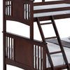 Ricky Twin Over Full Bunk Bed Angled Ladder Dark Brown Solid Hardwood By Casagear Home BM319875