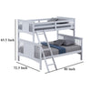 Ricky Twin Over Full Bunk Bed Angled Ladder Classic White Solid Hardwood By Casagear Home BM319877