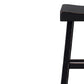 Bianca Counter Stool Set of 2 Saddle Seat Farmhouses Black Solid Wood By Casagear Home BM319878