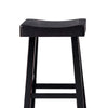 Bianca Barstool Set of 2 Saddle Seat Farmhouses Style Black Solid Wood By Casagear Home BM319879