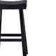 Bianca Barstool Set of 2 Saddle Seat Farmhouses Style Black Solid Wood By Casagear Home BM319879