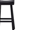 Bianca Barstool Set of 2 Saddle Seat Farmhouses Style Black Solid Wood By Casagear Home BM319879