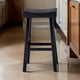 Bianca Barstool Set of 2, Saddle Seat, Farmhouses Style Black Solid Wood By Casagear Home