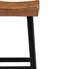 Bianca Barstool Set of 2 Light Brown Saddle Seat Black Solid Wood By Casagear Home BM319881