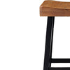 Bianca Barstool Set of 2 Light Brown Saddle Seat Black Solid Wood By Casagear Home BM319881